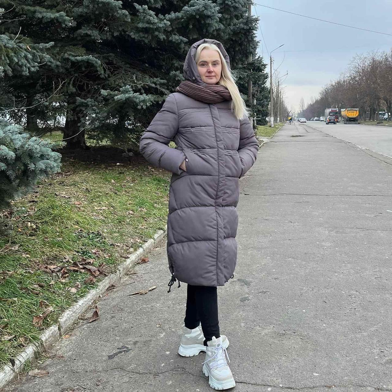 Жіночий довгий пуховик Невада, капучіно