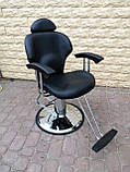 Крісло барбера Lorenzo перукарське чоловіче крісло з підголовником для Barber Shop крісла для барбершопа, фото 3