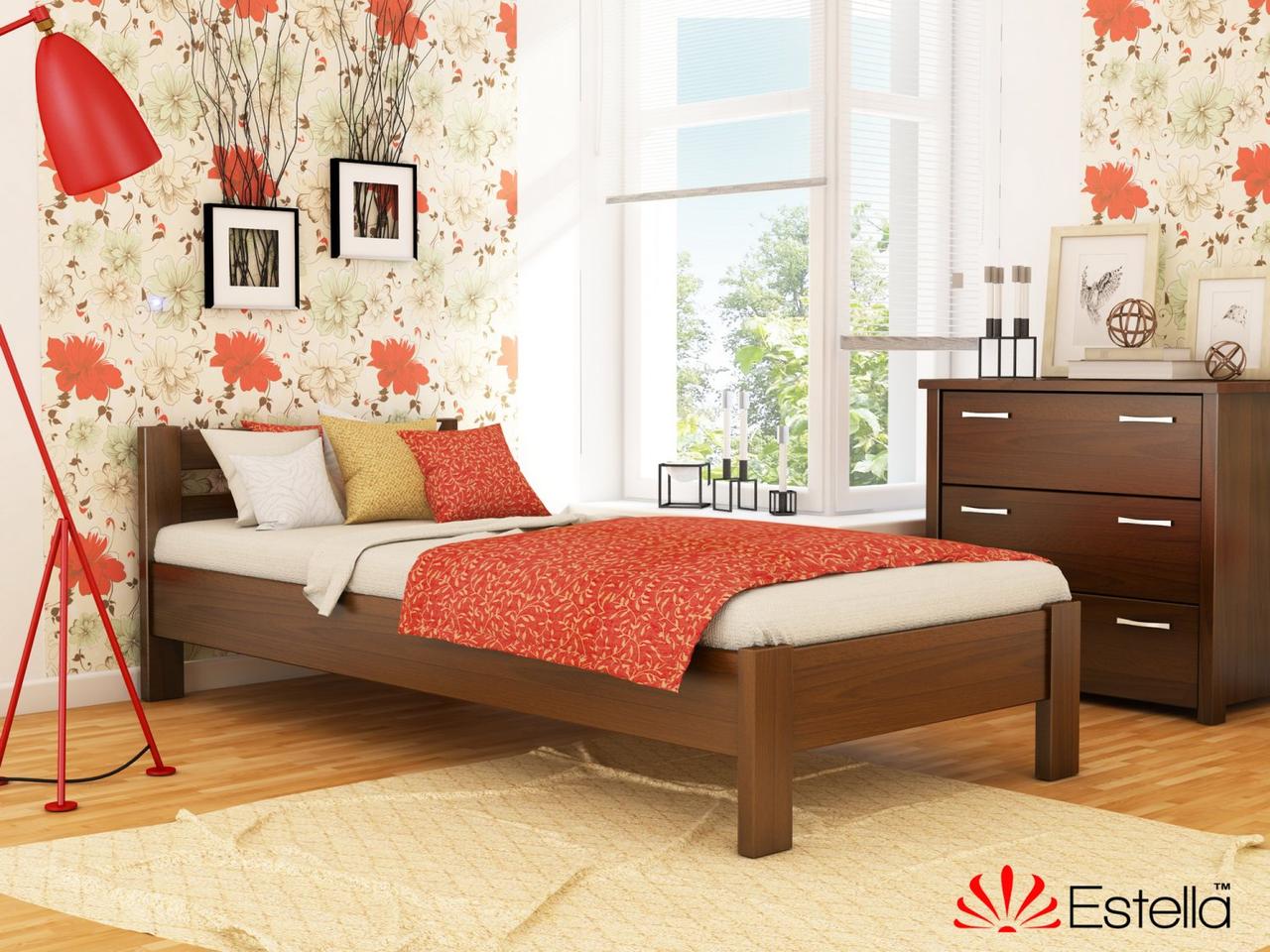 Ліжко двоспальне дерев'яне Рената Бук Щит