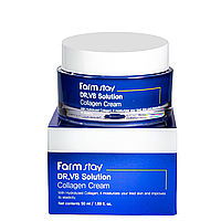 Крем для лица от морщин FarmStay DR V8 Solution Collagen Cream осветляющий 50 мл
