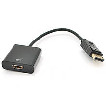 Конвертер Display Port (тато) на HDMI (мама) 30cm, Black, 1080p