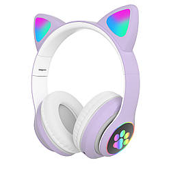 Навушники бездротові STN-28 котячі вушка, Cat Ear, LED-підсвітка, Purple