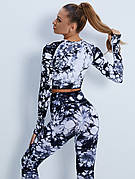 Комплект двійка: лосини з ефектом пуш-ап та рашгард з вирізом під палець S, Тай-Дай Білий