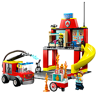 Конструктор LEGO City Пожежне депо та пожежна машина 153 деталі (60375), фото 3