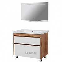 Комплект мебели в ванную с сенсорным выключателем 100 см шириной Юввис Венера 37737-26115