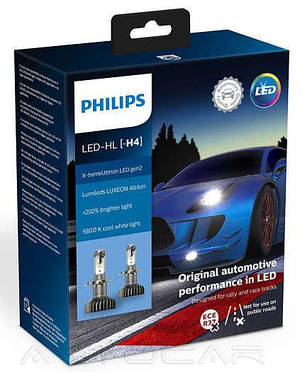 Автолампы Philips X-tremeUltinon LED gen2 +250% H4 22Вт 1200лм 11342XUWX2, фото 2