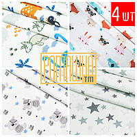 Комплект 4 шт 90*75 см дитяча тепла фланелева пелюшка фланель байкова байка для сповивання пологовий будинок