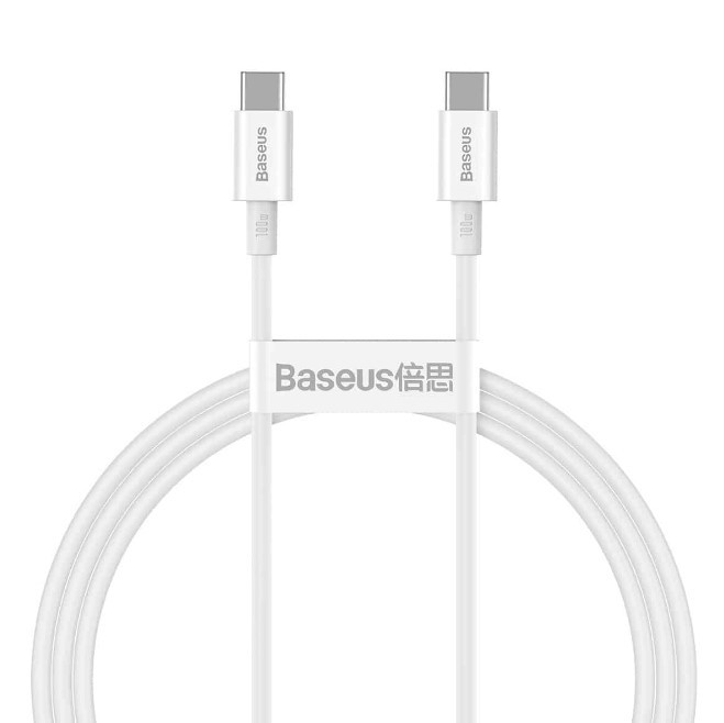 Кабель type-c type-c з підтримкою швидкої зарядки 100Ват 2м білий Baseus CATYS-C02