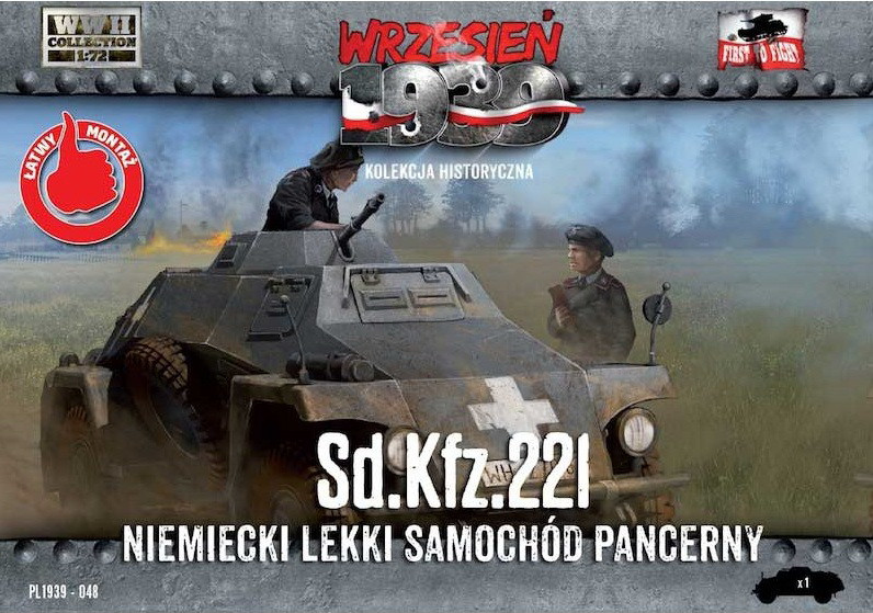 Пластикова модель 1/72 First To Fight 048 Sd.Kfz. 221 German Light Armored Car, фото 1