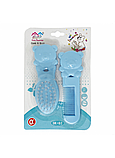 Дитячий гребінець і щітка для новонароджених для першого волосся і вичісування себорейних кірочок MegaZayka блакитний, фото 5