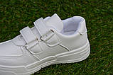 Білі кросівки кеди на липучках аналог Nike р26-27, фото 3