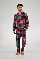 Пестрая мужская пижама с рубашкой и брюками в клетку из хлопка ТМ Ellen коллекция CHRISTMAS MOOD