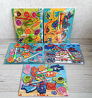 Дерев’яна іграшка Шнурівка C 52512 (66) 9 видів, двостороння дошка, маркер "пиши-витирай", магнітна гра, в плі