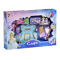 Дитячий іграшковий касовий апарат (35566), гребінець, дзеркальце, ножиці, діадема, бігуді, лялька