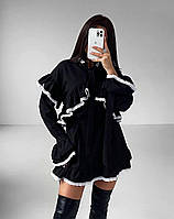 Стильное женкое платье костюмка цвета черный хаки 42-44 46-48