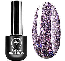Світловідбивний гель-лак SAGA Fiery Gel №17, 9 мл - Фіолетовий з різнокольоровим шимером