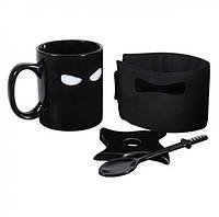 Чашка ніндзя з підставкою та ложкою, керамічна Olens 350 мл