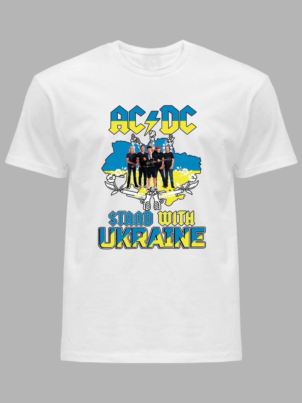 Футболка чоловіча з принтом "AC/DC — Stand With Ukraine" (22042118)