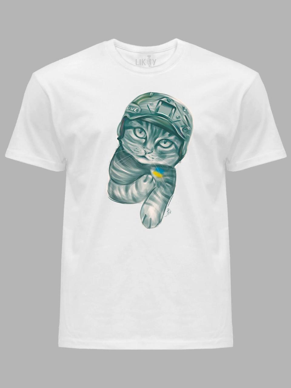 Футболка чоловіча з принтом "Кіт ЗСУ" (22042123), фото 1