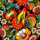 Дошка сувенірна Петриківський розпис із дерева ручної роботи 19х29см з малюнком ПІВНИК у КВІТАХ Україна, фото 3