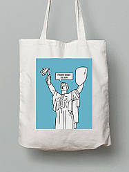 Екосумка з бавовни 38х40см з принтом "русский солдат гоу хоум" (220307)