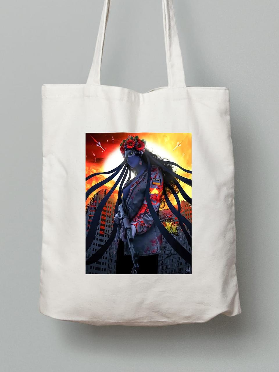 Екосумка з бавовни 38х40см з принтом "UA Woman" (220312), фото 1