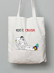 Екосумка з бавовни 38х40см з принтом "100% Crush" (220317)