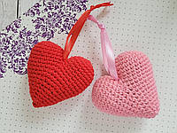 Валентинка, сердечко вязаное крючком, сердечко мягкая игрушка, сердечко брелок
