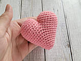 Валентинка, сердечко в'язане гачком, м'яка іграшка, серце брелок, фото 3