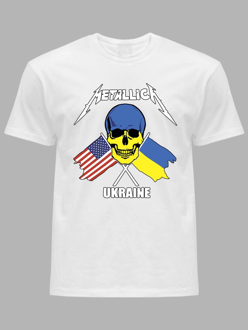 Футболка чоловіча з принтом "Metallica - Stand With Ukraine" (22042119)