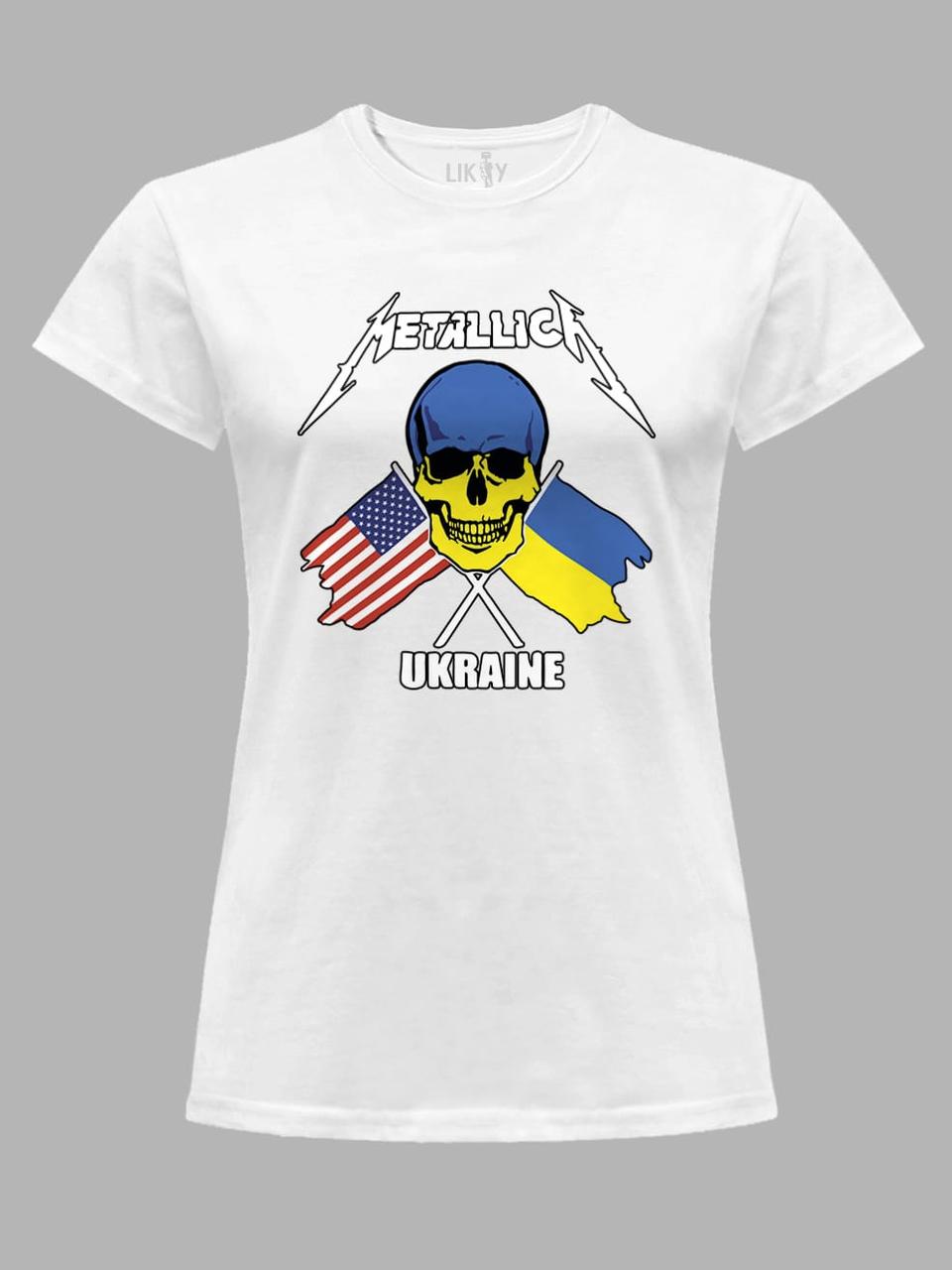 Футболка жіноча з принтом "Metallica - Stand With Ukraine" (22042119)