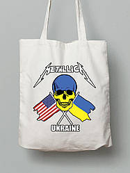 Екосумка з бавовни 38х40см з принтом с принтом "Metallica - Stand With Ukraine" (22042119)