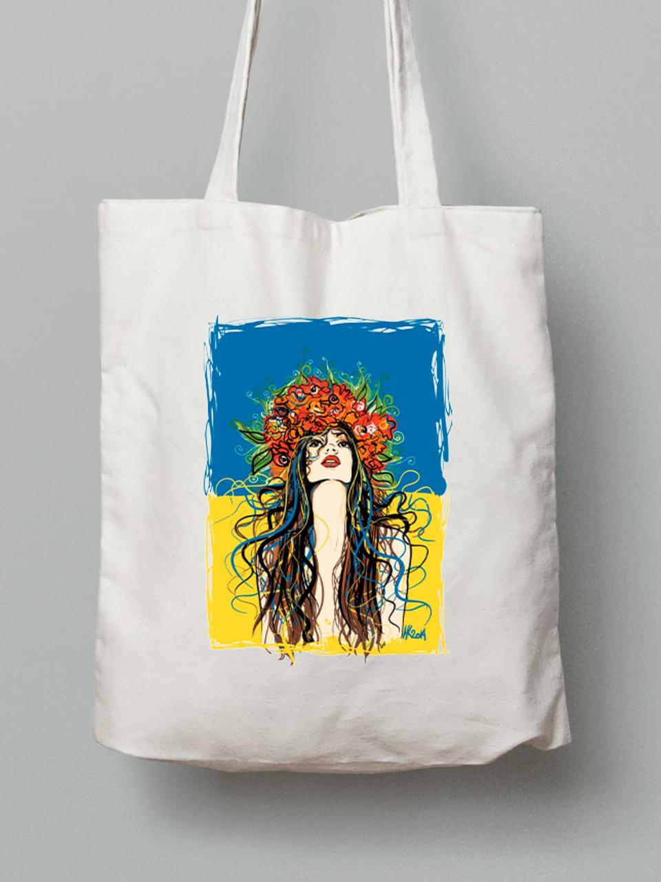 Екосумка з бавовни 38х40см з принтом "Українська краса" (22042146), фото 1