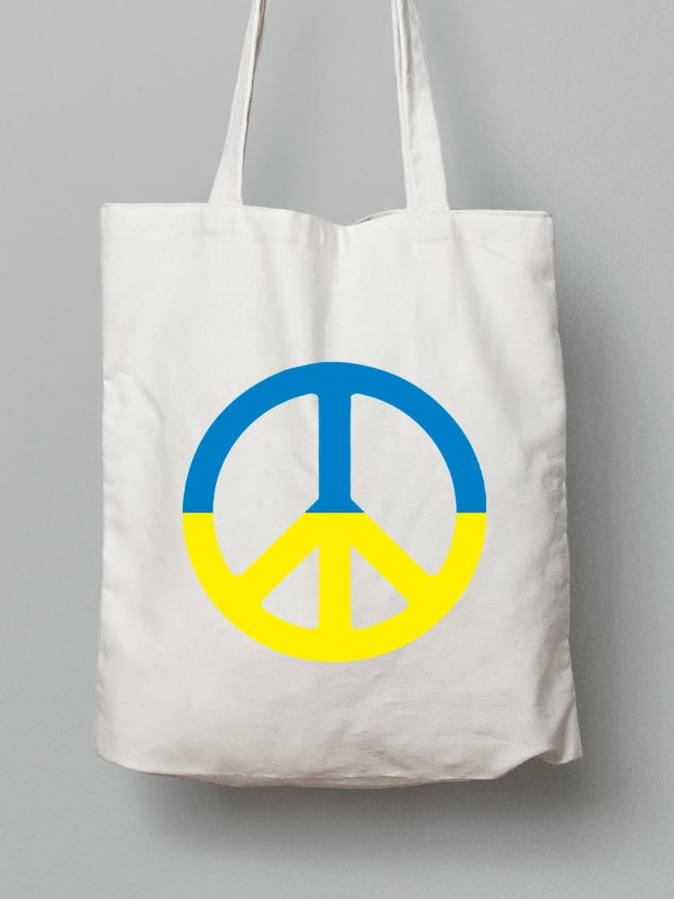 Екосумка з бавовни 38х40см з принтом "PEACE" (22042159), фото 1