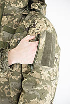 Тактична зимова куртка піксель ММ-14 ЗСУ (Softshell+пух), фото 4