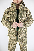 Тактична зимова куртка піксель ММ-14 ЗСУ (Softshell+пух), фото 3