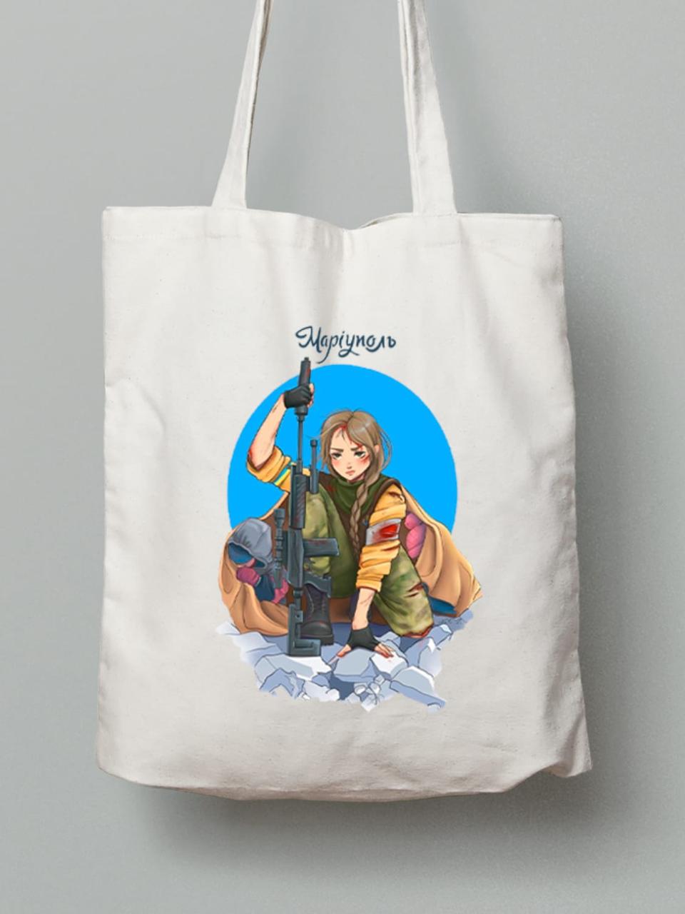 Екосумка з бавовни 38х40см з принтом "Маріуполь - Місто Герой" (22042179), фото 1