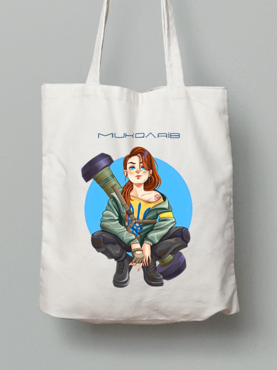 Екосумка з бавовни 38х40см з принтом "Миколаїв - Місто Герой" (22042180), фото 1