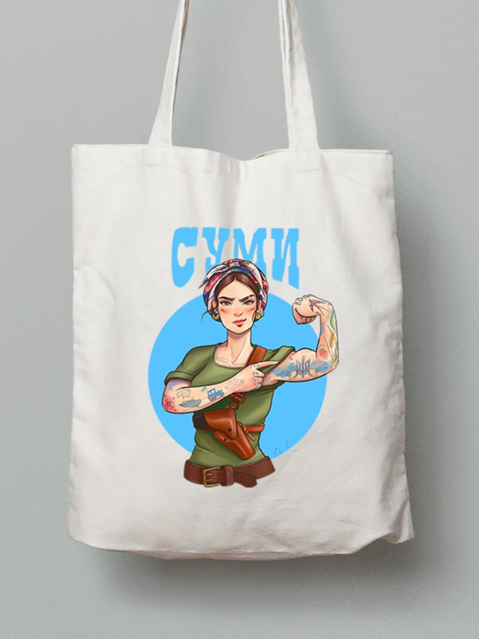 Екосумка з бавовни 38х40см з принтом "Суми - Місто Герой" (22042184), фото 1