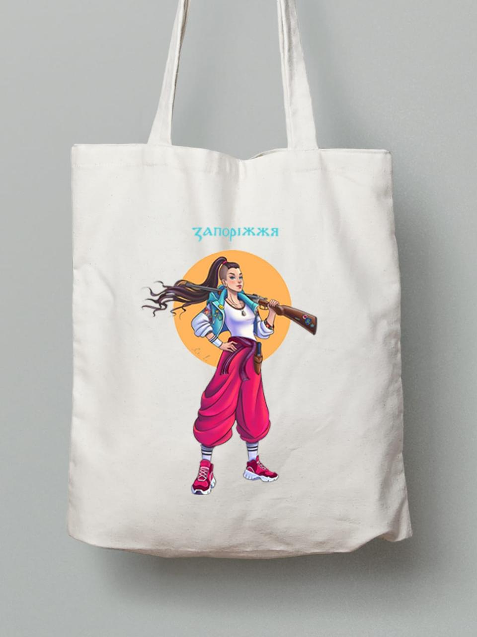 Екосумка з бавовни 38х40см з принтом "Запоріжжя - Місто Герой" (22042185), фото 1