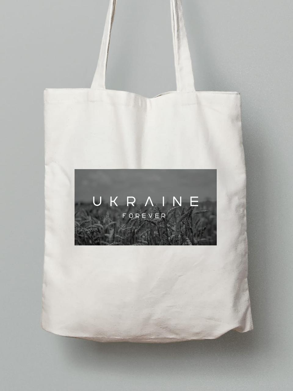 Екосумка з бавовни 38х40см з принтом "Ukraine Forever" (220615), фото 1