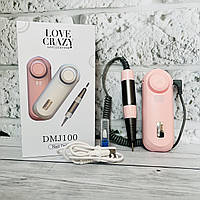 Фрезер USB портативний для манікюру з акумулятором Love Crazy Nail Drill DMJ 100 35000 оборотів 25 Вт рожевий