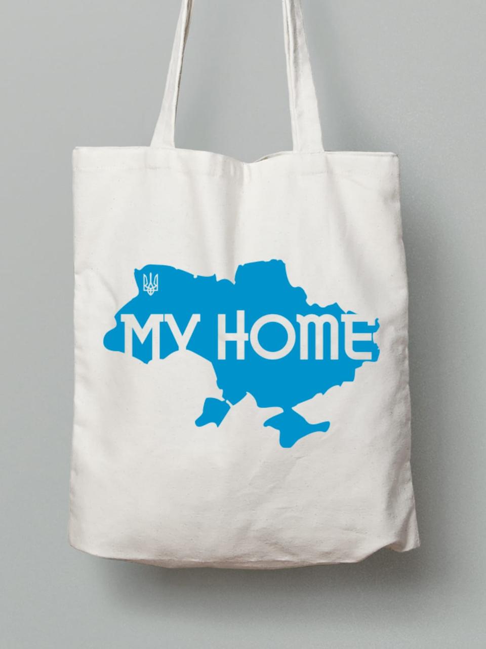 Екосумка з бавовни 38х40см з принтом "Мій дім - Україна" (220741)