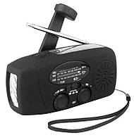 Динамо радио с фонариком AM/FM/WB/NOA Радиоприемник с функцией Повербанк 2000 мАч USB зарядка, Аварийное радио