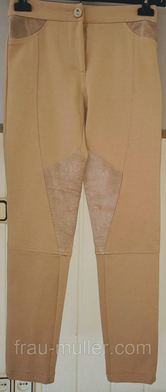 Зимові штани скінні кольору кава змолоком з обробкою з замші Absolu