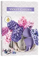 Свічка таблетка violet garden , Bispol 6 штук в коробці