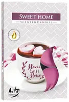 Свічка таблетка sweet home, Bispol 6 штук в коробці