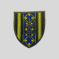 Шеврон Герб Украины, шеврон тризубец (вышиванка) на липучке 7х8см