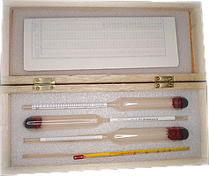 Набір спиртометрів АСП-3 з термометром. Подарунковий
