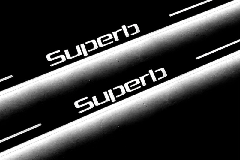 Накладки на пороги для Skoda Superb II (2008-2015), фото 1